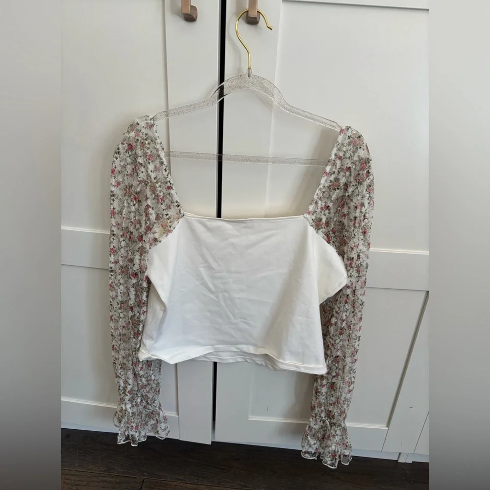 Intimately Free People Gimme Butterflies Long Sleeve Top Large Floral Feminine